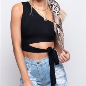 Black tie crop top